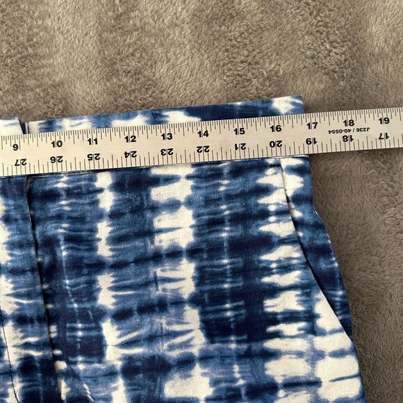 Chico's Linen Blend Wide Leg Pants Blue White Tie Dye 1.5 US 10 - Picture 4 of 6